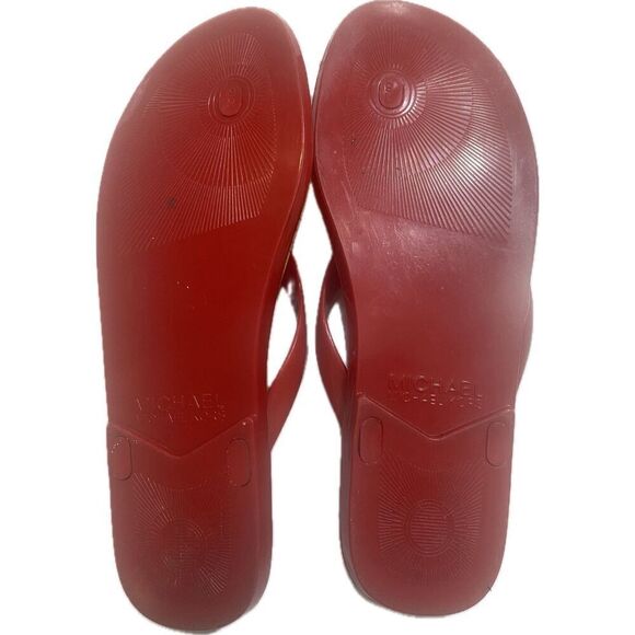 Michael Michael Kors Jet Set Red Jelly Thong Sandals/Flip Flops - Women's Size 9 - Picture 5 of 8